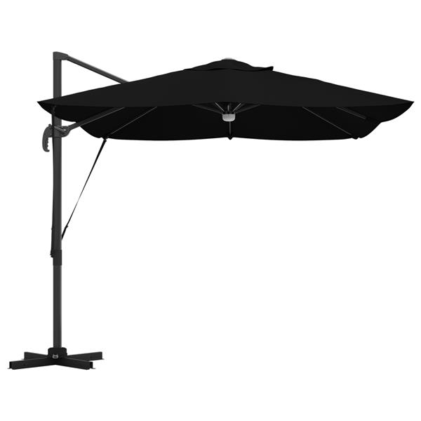 Grote foto vidaxl cantilever roma parasol met led zwart 352x251x265 cm van aluminium tuin en terras overige tuin en terras