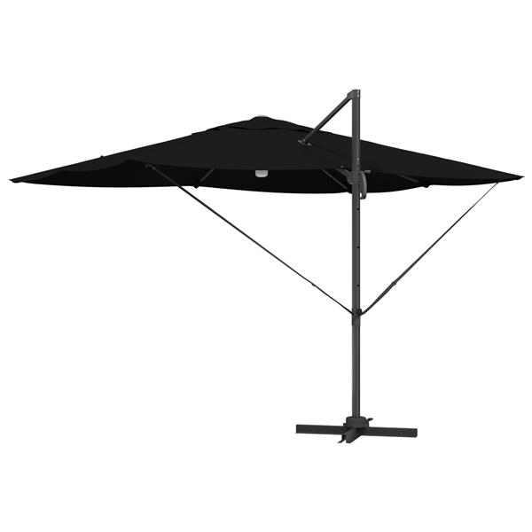 Grote foto vidaxl cantilever roma parasol met led zwart 352x251x265 cm van aluminium tuin en terras overige tuin en terras