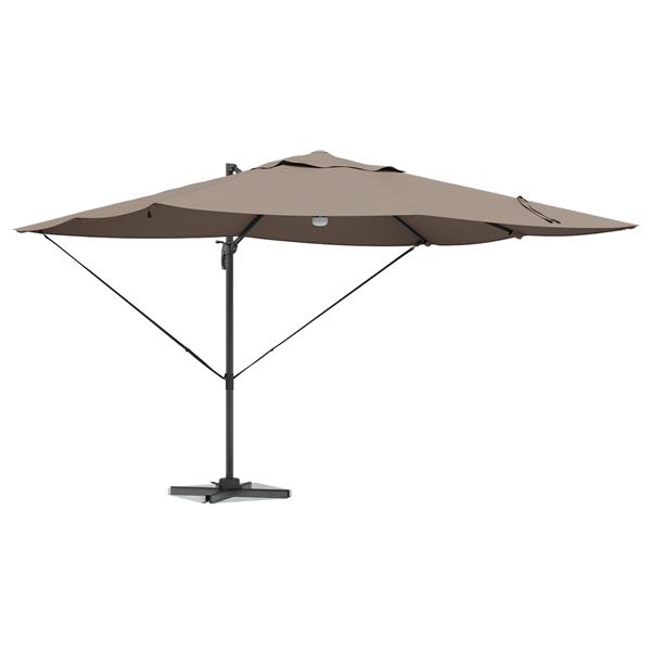 Grote foto vidaxl cantilever roma parasol met leds taupe 352x251x265 cm aluminium tuin en terras overige tuin en terras