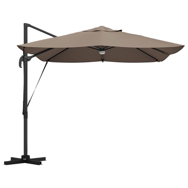 Grote foto vidaxl cantilever roma parasol met leds taupe 352x251x265 cm aluminium tuin en terras overige tuin en terras