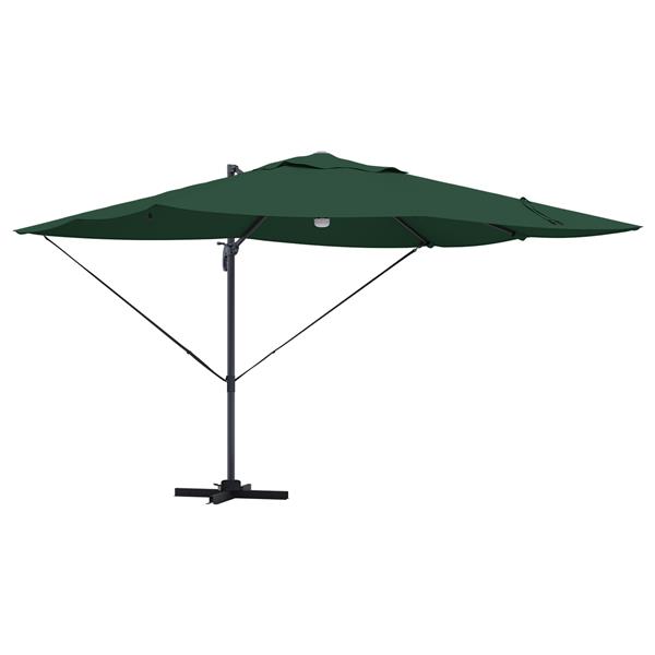 Grote foto vidaxl cantilever roma parasol met led groen 352x251x265 cm aluminium tuin en terras overige tuin en terras