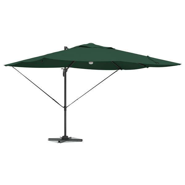 Grote foto vidaxl cantilever roma parasol met led groen 352x251x265 cm aluminium tuin en terras overige tuin en terras