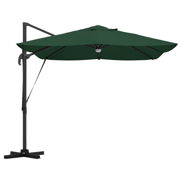 Grote foto vidaxl cantilever roma parasol met led groen 352x251x265 cm aluminium tuin en terras overige tuin en terras