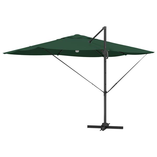 Grote foto vidaxl cantilever roma parasol met led groen 352x251x265 cm aluminium tuin en terras overige tuin en terras