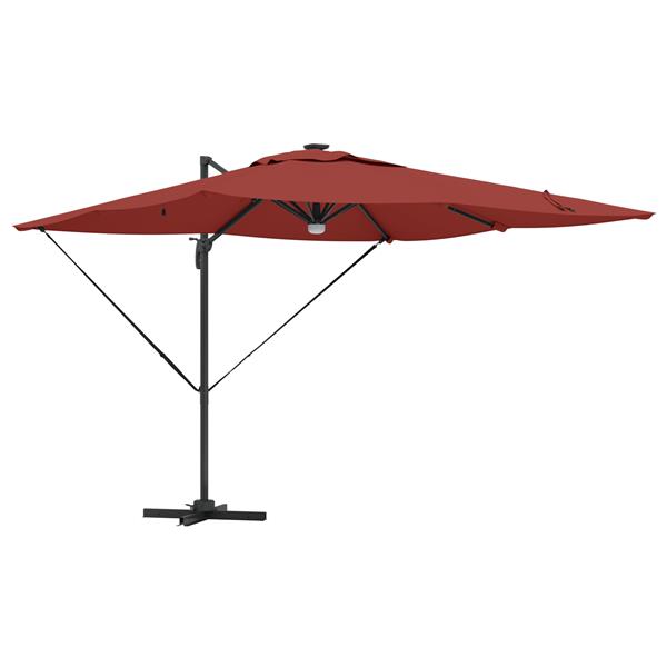 Grote foto vidaxl cantilever roma parasol met led terracotta 286x285x270 cm aluminium tuin en terras overige tuin en terras