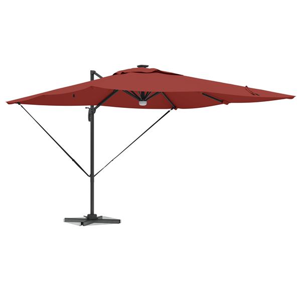 Grote foto vidaxl cantilever roma parasol met led terracotta 286x285x270 cm aluminium tuin en terras overige tuin en terras
