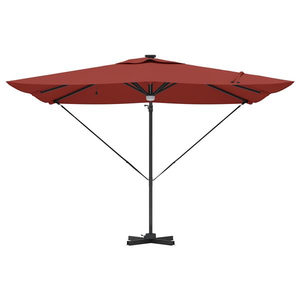 Grote foto vidaxl cantilever roma parasol met led terracotta 286x285x270 cm aluminium tuin en terras overige tuin en terras
