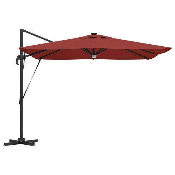 Grote foto vidaxl cantilever roma parasol met led terracotta 286x285x270 cm aluminium tuin en terras overige tuin en terras