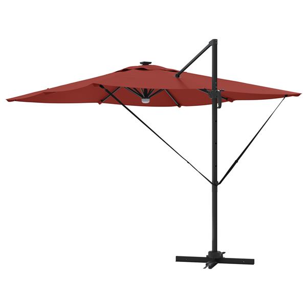 Grote foto vidaxl cantilever roma parasol met led terracotta 286x285x270 cm aluminium tuin en terras overige tuin en terras