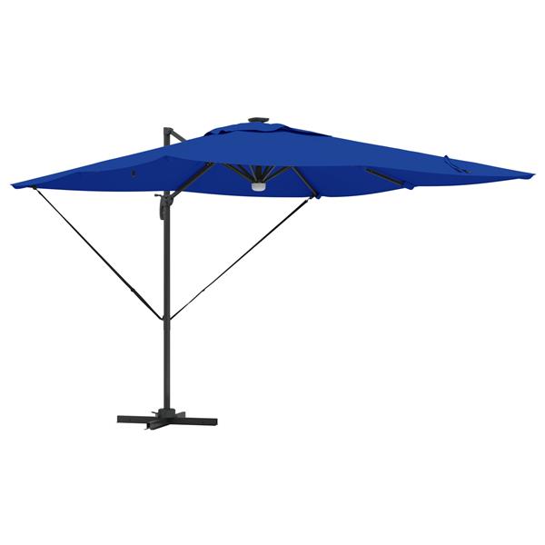 Grote foto vidaxl cantilever roma parasol met led in azure blauw 286x285x270 cm van aluminium tuin en terras overige tuin en terras