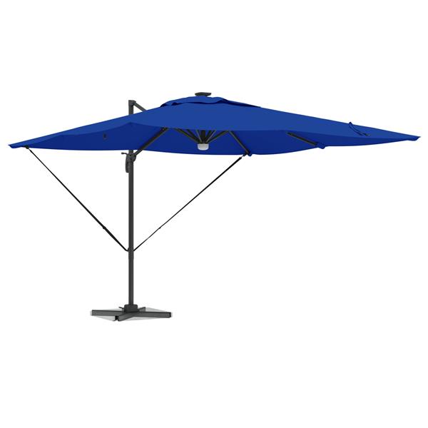 Grote foto vidaxl cantilever roma parasol met led in azure blauw 286x285x270 cm van aluminium tuin en terras overige tuin en terras