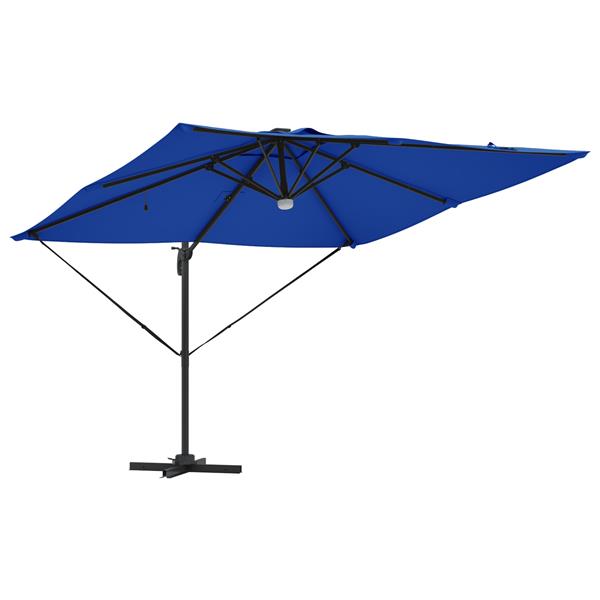 Grote foto vidaxl cantilever roma parasol met led in azure blauw 286x285x270 cm van aluminium tuin en terras overige tuin en terras