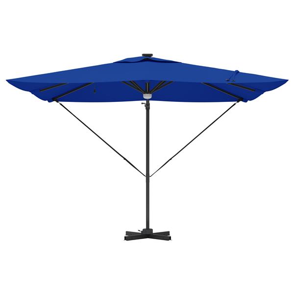 Grote foto vidaxl cantilever roma parasol met led in azure blauw 286x285x270 cm van aluminium tuin en terras overige tuin en terras