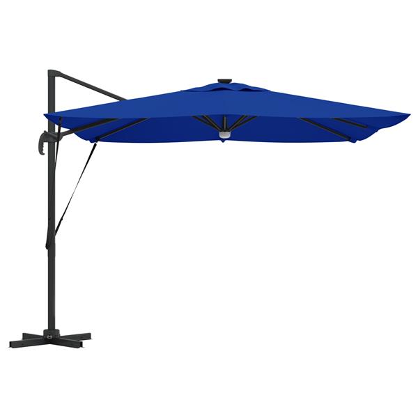 Grote foto vidaxl cantilever roma parasol met led in azure blauw 286x285x270 cm van aluminium tuin en terras overige tuin en terras