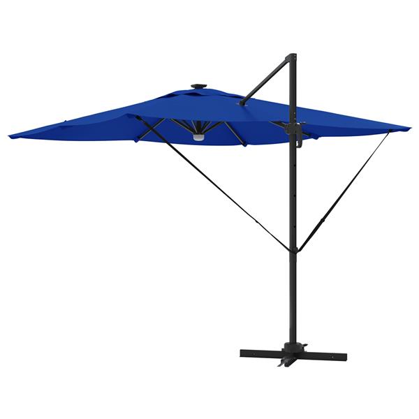 Grote foto vidaxl cantilever roma parasol met led in azure blauw 286x285x270 cm van aluminium tuin en terras overige tuin en terras