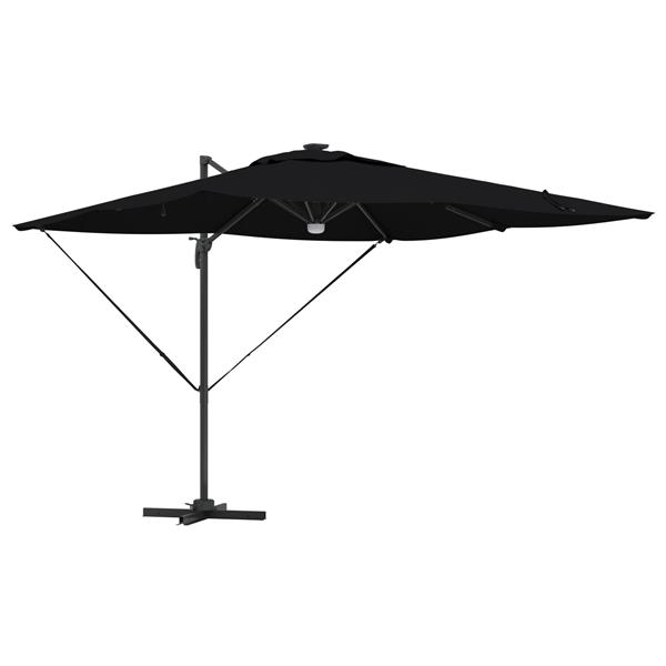 Grote foto vidaxl cantilever roma parasol met led zwart 286x285x270 cm van aluminium tuin en terras overige tuin en terras