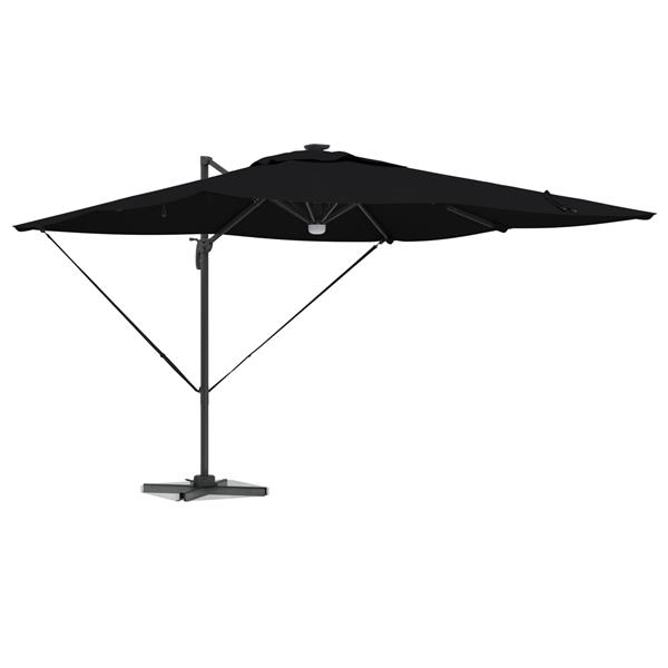 Grote foto vidaxl cantilever roma parasol met led zwart 286x285x270 cm van aluminium tuin en terras overige tuin en terras