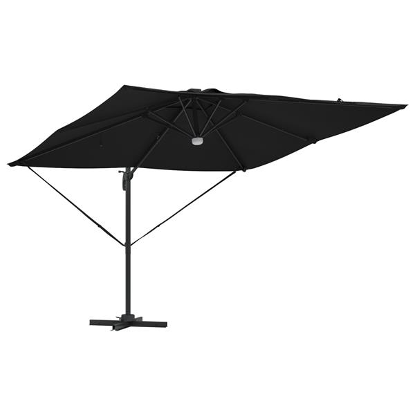 Grote foto vidaxl cantilever roma parasol met led zwart 286x285x270 cm van aluminium tuin en terras overige tuin en terras