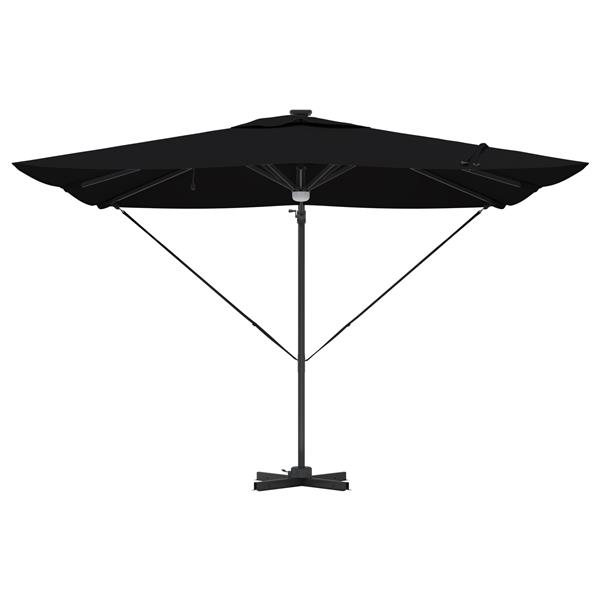 Grote foto vidaxl cantilever roma parasol met led zwart 286x285x270 cm van aluminium tuin en terras overige tuin en terras