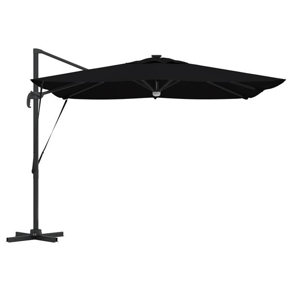 Grote foto vidaxl cantilever roma parasol met led zwart 286x285x270 cm van aluminium tuin en terras overige tuin en terras