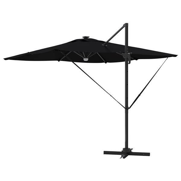 Grote foto vidaxl cantilever roma parasol met led zwart 286x285x270 cm van aluminium tuin en terras overige tuin en terras