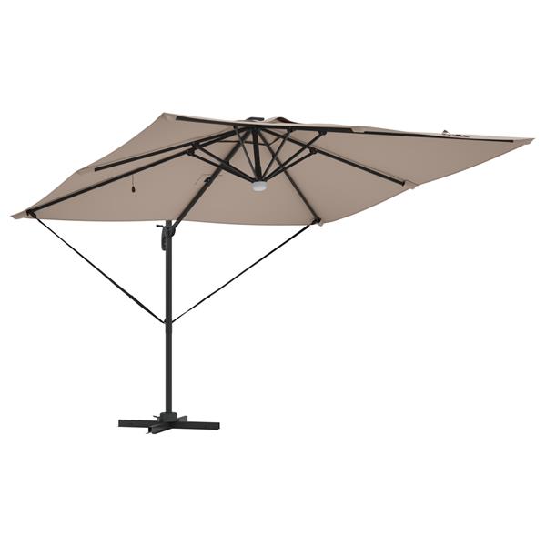 Grote foto vidaxl cantilever roma parasol met led taupe 286x285x270 cm aluminium tuin en terras overige tuin en terras