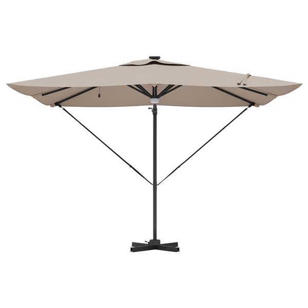 Grote foto vidaxl cantilever roma parasol met led taupe 286x285x270 cm aluminium tuin en terras overige tuin en terras