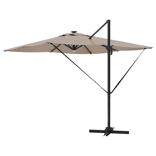 Grote foto vidaxl cantilever roma parasol met led taupe 286x285x270 cm aluminium tuin en terras overige tuin en terras