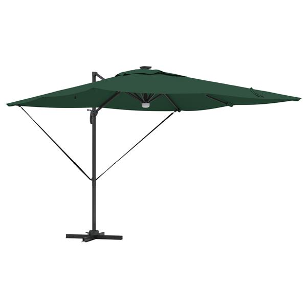 Grote foto vidaxl cantilever roma parasol met led groen 286x285x270 cm aluminium tuin en terras overige tuin en terras