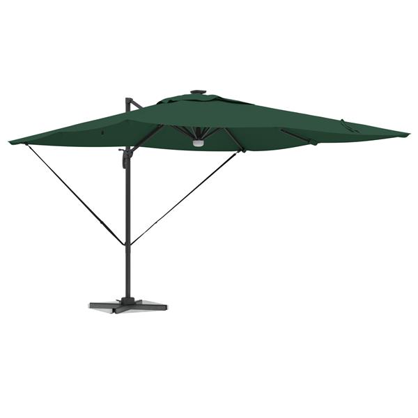 Grote foto vidaxl cantilever roma parasol met led groen 286x285x270 cm aluminium tuin en terras overige tuin en terras