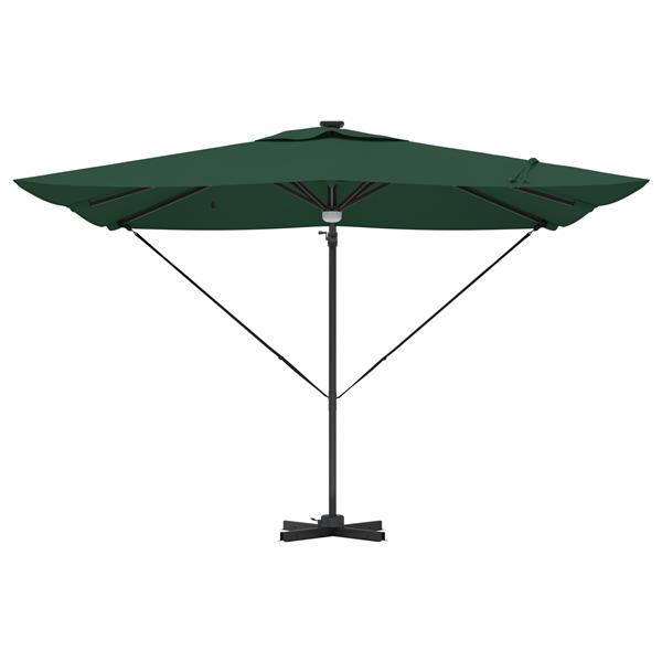 Grote foto vidaxl cantilever roma parasol met led groen 286x285x270 cm aluminium tuin en terras overige tuin en terras