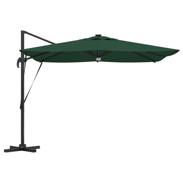 Grote foto vidaxl cantilever roma parasol met led groen 286x285x270 cm aluminium tuin en terras overige tuin en terras