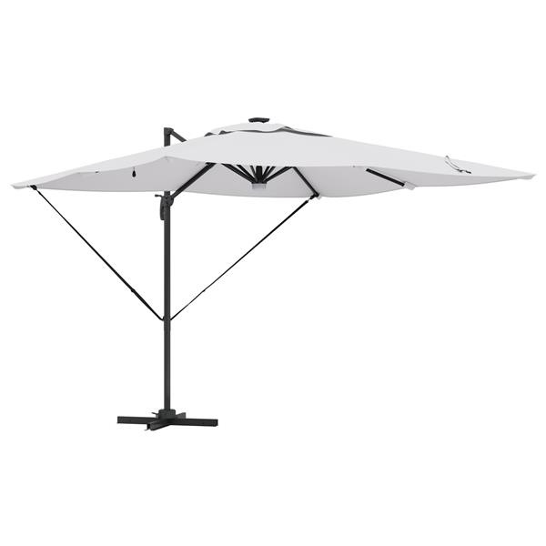 Grote foto vidaxl cantilever roma parasol met leds sand 286x285x270 cm aluminium tuin en terras overige tuin en terras