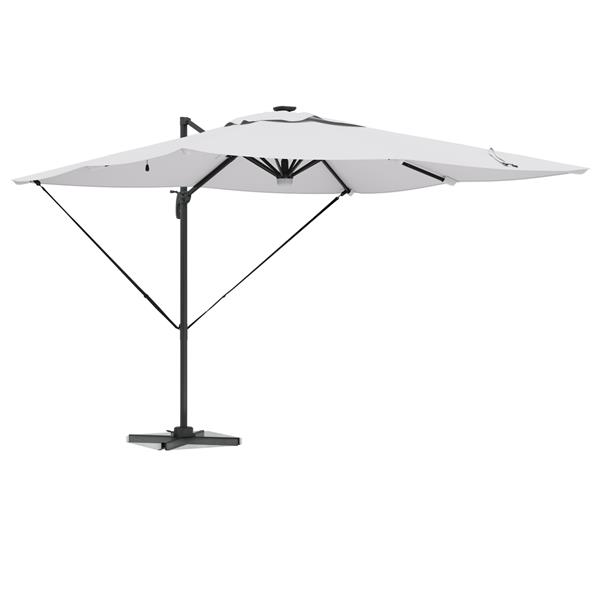 Grote foto vidaxl cantilever roma parasol met leds sand 286x285x270 cm aluminium tuin en terras overige tuin en terras
