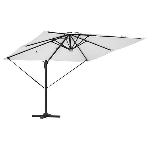 Grote foto vidaxl cantilever roma parasol met leds sand 286x285x270 cm aluminium tuin en terras overige tuin en terras