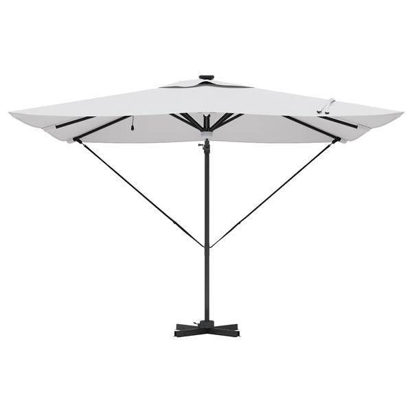 Grote foto vidaxl cantilever roma parasol met leds sand 286x285x270 cm aluminium tuin en terras overige tuin en terras