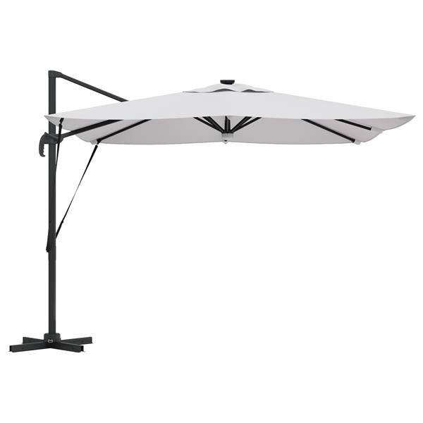 Grote foto vidaxl cantilever roma parasol met leds sand 286x285x270 cm aluminium tuin en terras overige tuin en terras