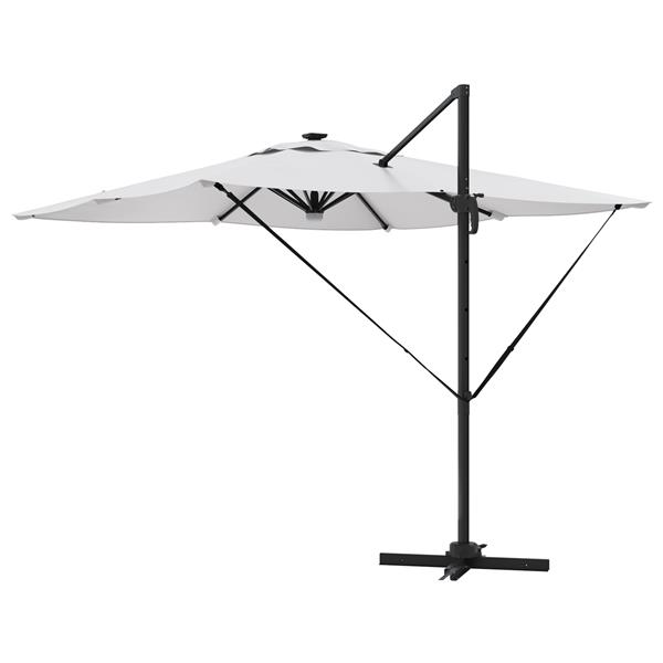 Grote foto vidaxl cantilever roma parasol met leds sand 286x285x270 cm aluminium tuin en terras overige tuin en terras