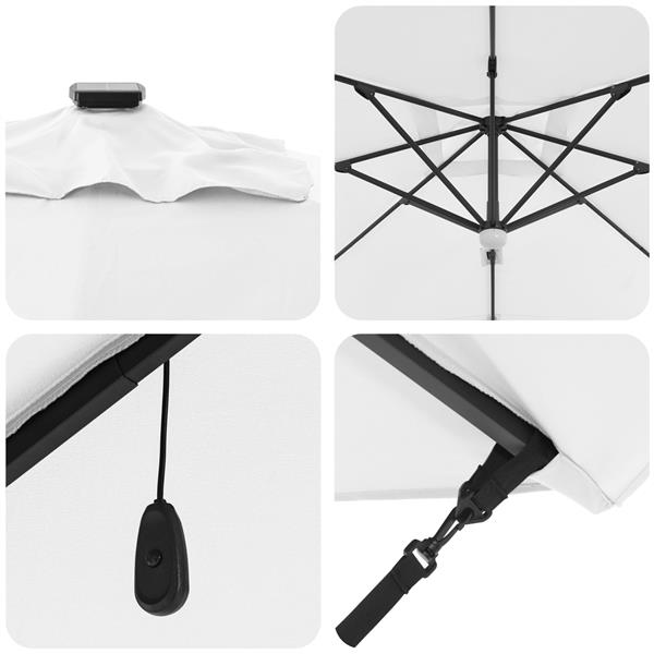 Grote foto vidaxl cantilever roma parasol met leds sand 286x285x270 cm aluminium tuin en terras overige tuin en terras
