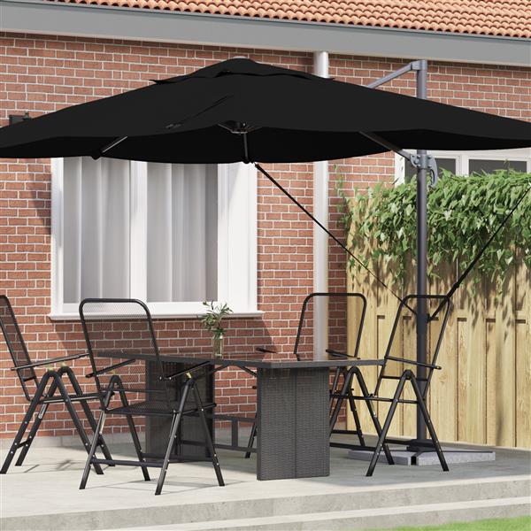 Grote foto vidaxl cantilever roma parasol zwart 352x251x260 cm aluminium tuin en terras overige tuin en terras