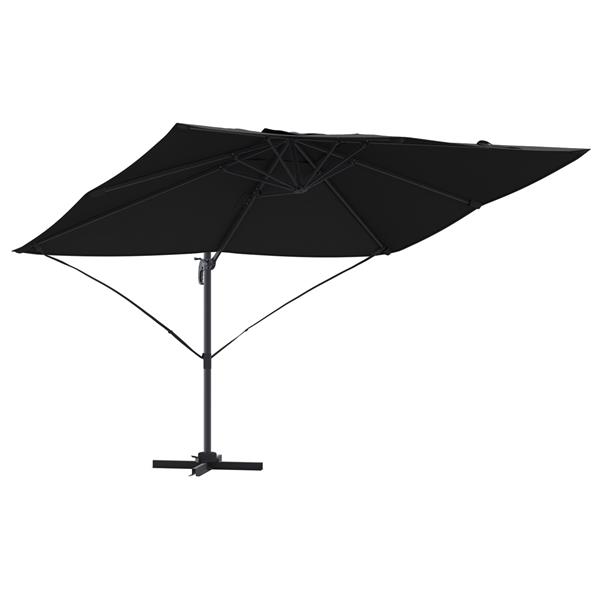 Grote foto vidaxl cantilever roma parasol zwart 352x251x260 cm aluminium tuin en terras overige tuin en terras