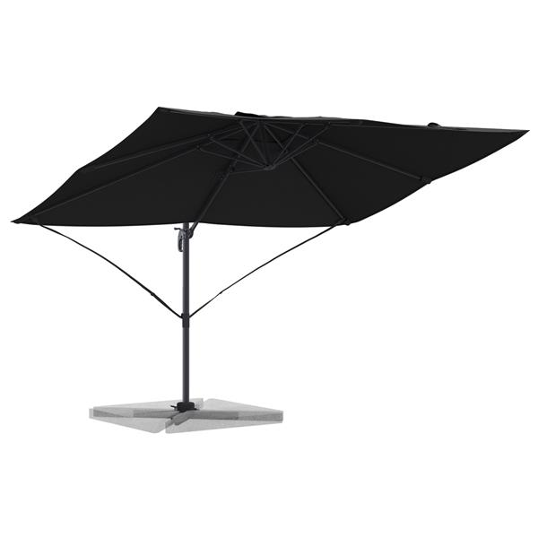 Grote foto vidaxl cantilever roma parasol zwart 352x251x260 cm aluminium tuin en terras overige tuin en terras