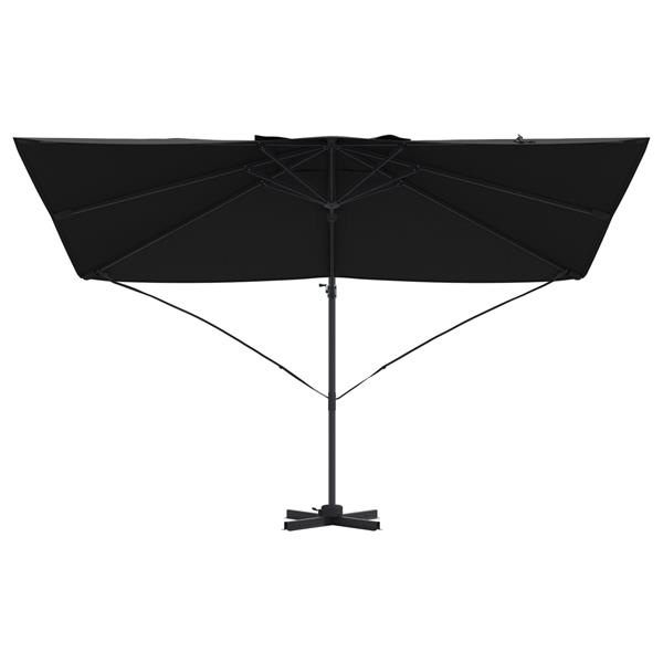 Grote foto vidaxl cantilever roma parasol zwart 352x251x260 cm aluminium tuin en terras overige tuin en terras