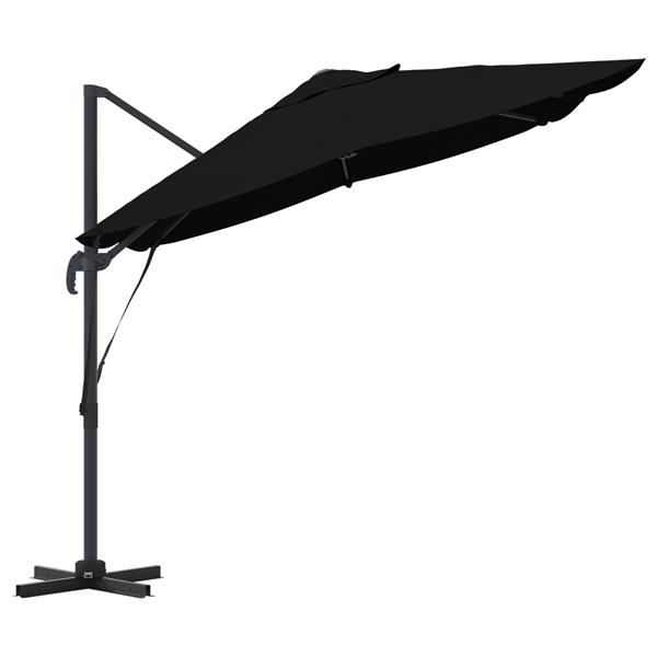 Grote foto vidaxl cantilever roma parasol zwart 352x251x260 cm aluminium tuin en terras overige tuin en terras