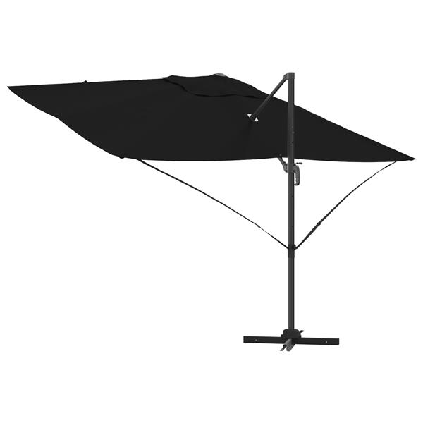 Grote foto vidaxl cantilever roma parasol zwart 352x251x260 cm aluminium tuin en terras overige tuin en terras