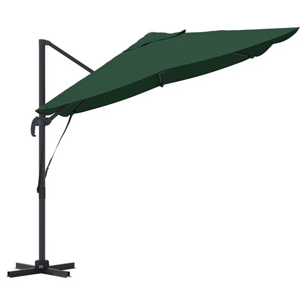 Grote foto vidaxl cantilever roma parasol groen 352x251x260 cm aluminium tuin en terras overige tuin en terras