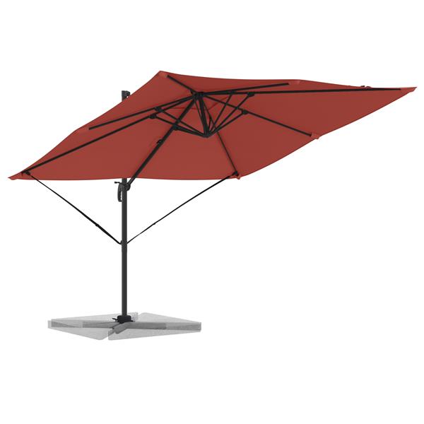 Grote foto vidaxl cantilever roma parasol terracotta 286x285x265 cm aluminium tuin en terras overige tuin en terras