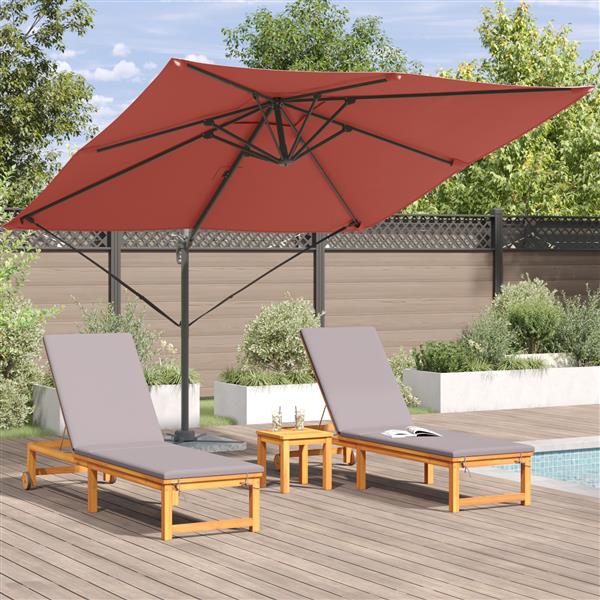 Grote foto vidaxl cantilever roma parasol terracotta 286x285x265 cm aluminium tuin en terras overige tuin en terras