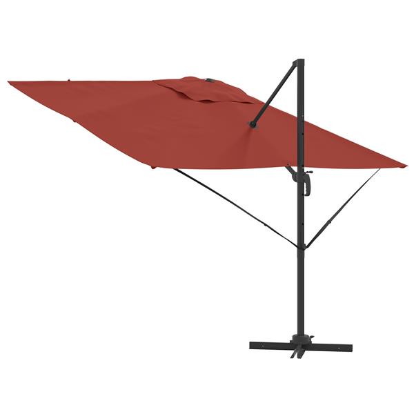 Grote foto vidaxl cantilever roma parasol terracotta 286x285x265 cm aluminium tuin en terras overige tuin en terras