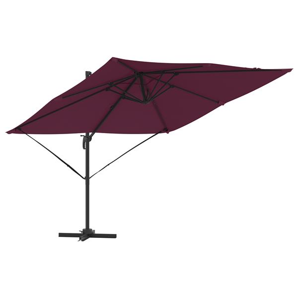 Grote foto vidaxl cantilever roma parasol bordeauxrood 286x285x265 cm aluminium tuin en terras overige tuin en terras